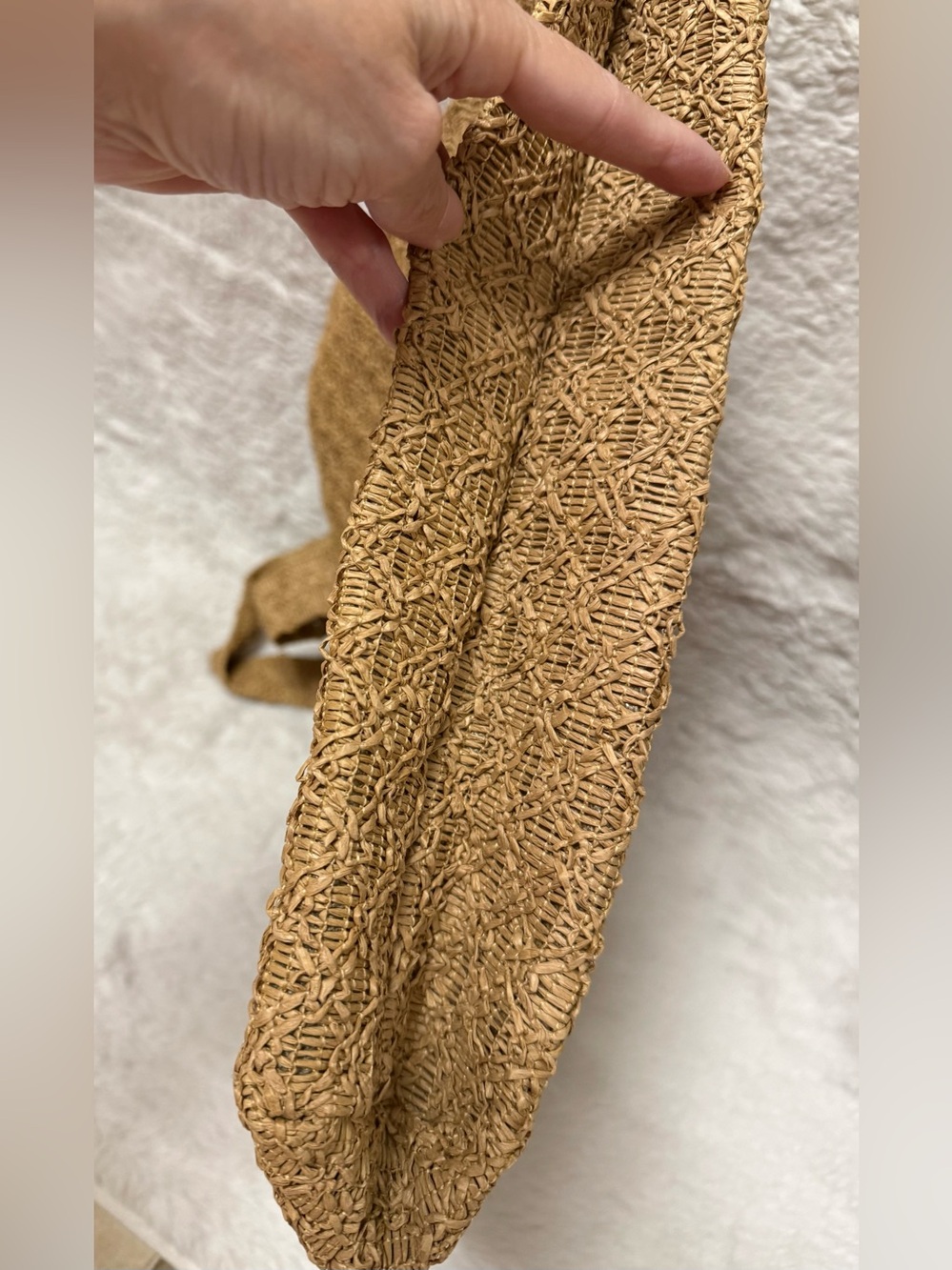 Dior Tan Woven Tote with White Logo- GWP - Picture 7 of 11